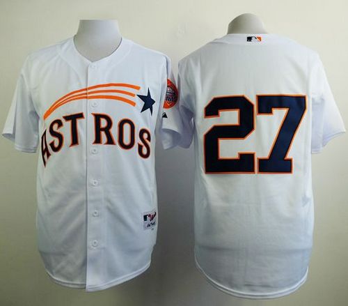 Astros #27 Jose Altuve White 1965 Turn Back The Clock Stitched MLB Jersey - Click Image to Close
